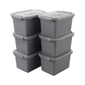 Readsky 6 Quart Plastic Storage Box, Latching Boxes with Handles, 6-Pack