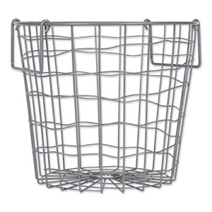 dii metal wire mesh stackable utility storage bin, small round, 12x12x10, cool gray