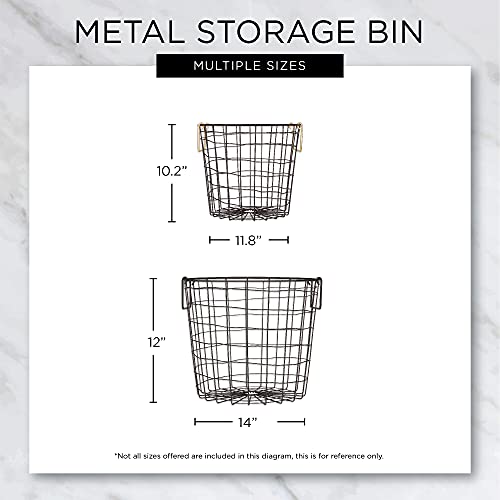 DII Metal Wire Mesh Stackable Utility Storage Bin, Small Round, 12x12x10, Cool Gray