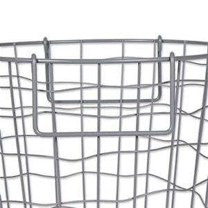 DII Metal Wire Mesh Stackable Utility Storage Bin, Small Round, 12x12x10, Cool Gray