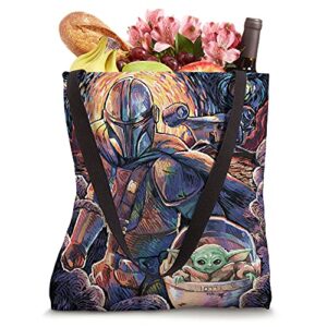 Star Wars: The Mandalorian & The Child Starry Night Style Tote Bag