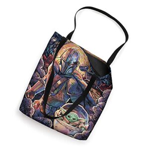 Star Wars: The Mandalorian & The Child Starry Night Style Tote Bag