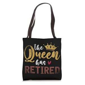funny old women the queen has retired grandma retirement tote bag