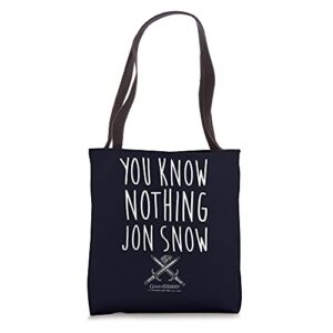 game of thrones you know nothing tote bag