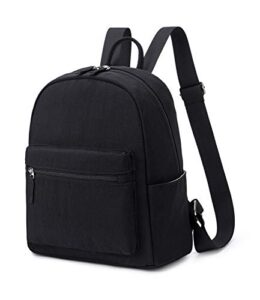 abshoo nylon mini women backpacks casual lightweight small backpack purse for girls bookbag (black)