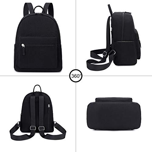 Abshoo Nylon Mini Women Backpacks Casual Lightweight Small Backpack Purse for Girls Bookbag (Black)