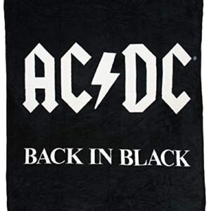 AC/DC Blanket Back in Black Super Soft and Cuddly Fleece Plush Throw Blanket