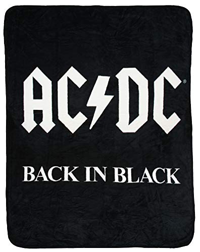 AC/DC Blanket Back in Black Super Soft and Cuddly Fleece Plush Throw Blanket