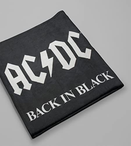 AC/DC Blanket Back in Black Super Soft and Cuddly Fleece Plush Throw Blanket