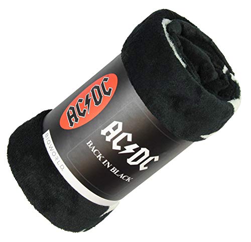 AC/DC Blanket Back in Black Super Soft and Cuddly Fleece Plush Throw Blanket