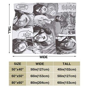 Throw Blanket Hange Zoe Attack On Titan Soft Microfiber Sofa Blanket Comfortable Luxury Air-Conditioning Quilt Large 80" X60“