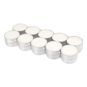 stonebriar 20 pack unscented mega oversized tea light candles with 9 hour extended burn time