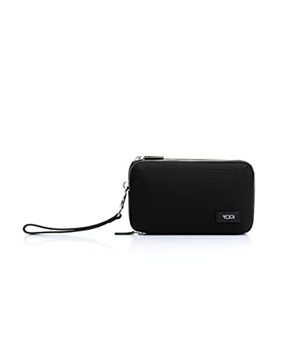 TUMI Black Chrome Triple Zip Clutch