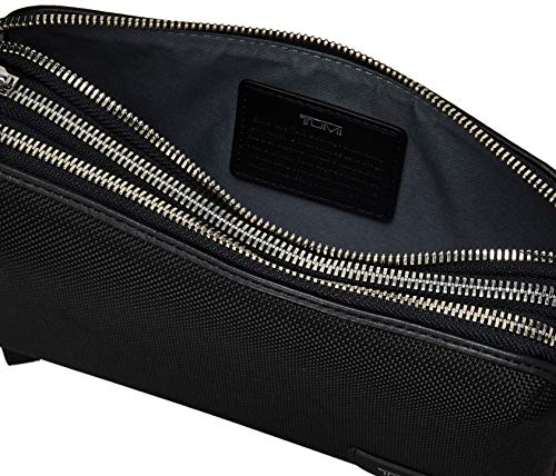 TUMI Black Chrome Triple Zip Clutch