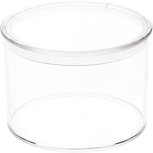 Pioneer Plastics 002C Clear Extra Small Round Plastic Container, 2" W x 1.4375" H, Pack of 4