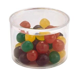 Pioneer Plastics 002C Clear Extra Small Round Plastic Container, 2" W x 1.4375" H, Pack of 4