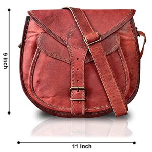 Leather Crossbody Satchel Bag Vintage Purses Handmade Rustic Bag for Women