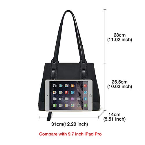 Oxford Cloth Handbags for Women, Ladies Casual Shoulder Bags Women's Medium Pocketbooks Womens Canvas Carryall Bags Fashion Small Tote Purses and Handbags mothers day gifts(Black)