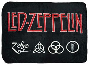 led zeppelin 4 symbols super soft and cuddly fleece plush throw blanket