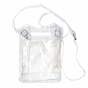 Zeelina PVC Clear Crossbody Bags Transparent Messenger Tote Bags Stadium Travel Daily Jelly Purse Shoulder Bag For Women and Girls