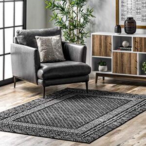 nuloom arabella contemporary bordered area rug, 8′ x 10′, black