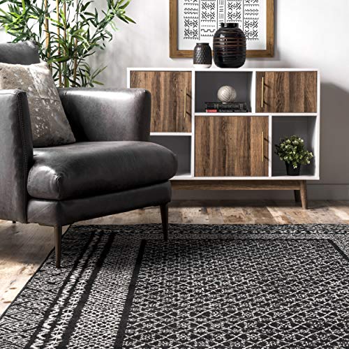 nuLOOM Arabella Contemporary Bordered Area Rug, 8' x 10', Black