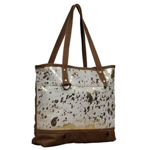 Myra Bags Largish Leather Tote Gold Fleck