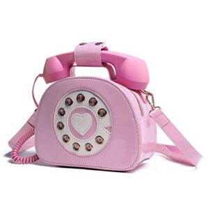 oweisong women telephone shaped handbag and purses retro phone top-handle shoulder bags crossbody totes