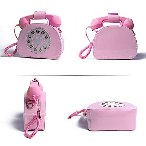 Oweisong Women Telephone Shaped Handbag and Purses Retro Phone Top-Handle Shoulder Bags Crossbody Totes