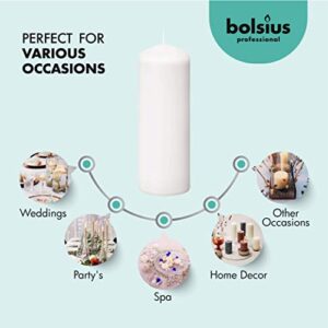 Bolsius White Pillar Candles – 2x6 Unscented Candle Set of 20 – Dripless, Smokeless, and Clean Burning Household Dinner Candles – Perfect for Weddings, Parties, Dinners – 20 Decorative Candles