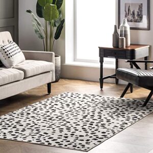 nuloom brooks leopard print area rug, 6′ 7″ x 9′, beige