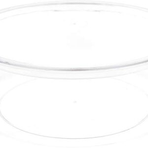 Pioneer Plastics 240C Clear Large Round Plastic Container, 8" W x 3" H, Pack of 4