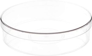 pioneer plastics 175c clear round plastic container, 6″ w x 1.5″ h, pack of 4