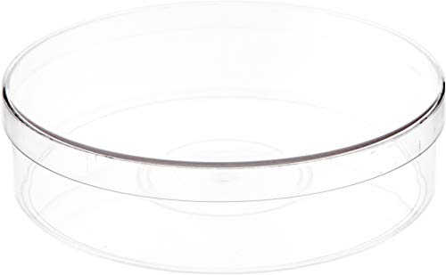 Pioneer Plastics 175C Clear Round Plastic Container, 6" W x 1.5" H, Pack of 4