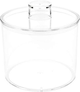 pioneer plastics 273c clear round plastic container with lid, 4.0625″ w x 3.5″ h, pack of 2