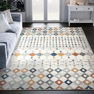 abani multicolor bohemian living room rug rugs – geometric moroccan pattern vintage boho 6′ x 9′ area rug