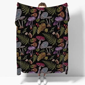 nagasena wild forest mushrooms blanket warm bed throws for sofa and pet,ultra luxurious warm and cozy for all seasons throw size 60x50 in