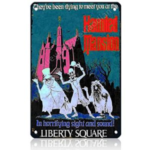 HAUNTED MANSION Vintage Metal Sign Poster Tin Sign Home Bar Garage Wall Art Decoration 12x8 Inches-2