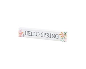 collins painting ‘hello spring’ mini floral shelf sitter sign – wooden tabletop decoration for spring, easter home decor