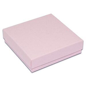 thedisplayguys 100-pack #33 cotton filled cardboard paper jewelry box gift case – pink (3 1/2″ x 3 1/2″ x 1″)