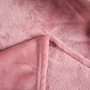 TASTHROW Large Flannel Fleece Throw Blanket, 50×70 Inch - Cozy Lightweight Thick Blanket - All Seasons Suitable for Women, Men and Kids (Pink)