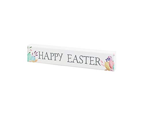 Collins Painting 'Happy Easter' Mini Floral Shelf Sitter White 8 L x 1.5 H x 0.75 D (Inches)