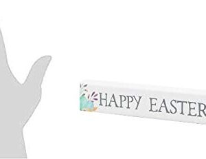 Collins Painting 'Happy Easter' Mini Floral Shelf Sitter White 8 L x 1.5 H x 0.75 D (Inches)