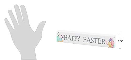 Collins Painting 'Happy Easter' Mini Floral Shelf Sitter White 8 L x 1.5 H x 0.75 D (Inches)