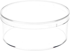 pioneer plastics 015c clear small round plastic container, 3.3125″ w x 1.3125″ h, pack of 4