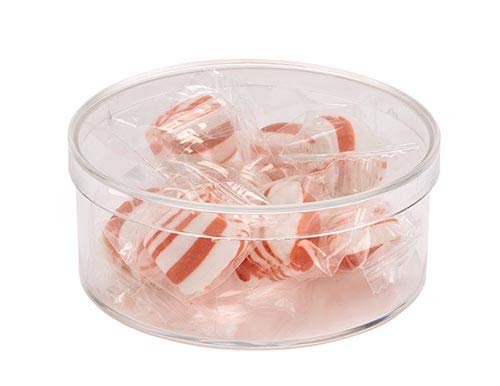 Pioneer Plastics 015C Clear Small Round Plastic Container, 3.3125" W x 1.3125" H, Pack of 4