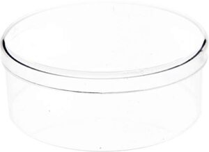 pioneer plastics 022c clear round plastic container, 2.75″ w x 1.0625″ h, pack of 4