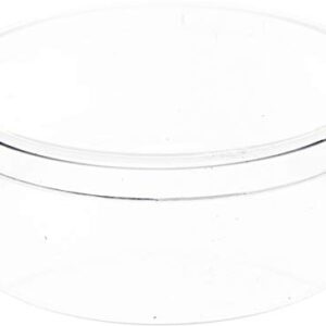 Pioneer Plastics 022C Clear Round Plastic Container, 2.75" W x 1.0625" H, Pack of 4