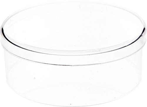 Pioneer Plastics 022C Clear Round Plastic Container, 2.75" W x 1.0625" H, Pack of 4