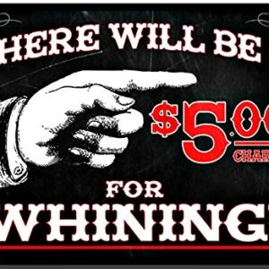 GEDSING  Tattoo Metal Sign, 5 Dolla Whining Charge,Funny,Novelty,Tattoo Parlour Sign,Ink Pub Club Cafe bar Home Wall Art Decoration Poster Retro 8x12 Inches